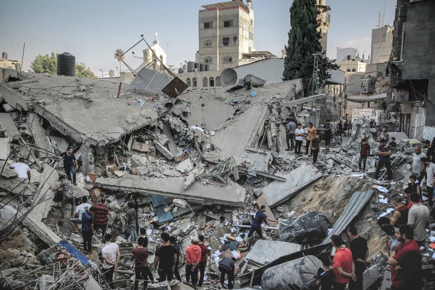 Gaza destruida tras un bombardeo israelí