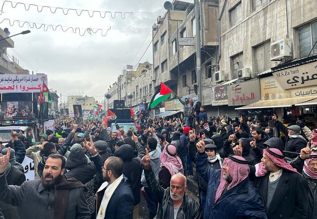 Imagen de protestas propalestinas en Amman