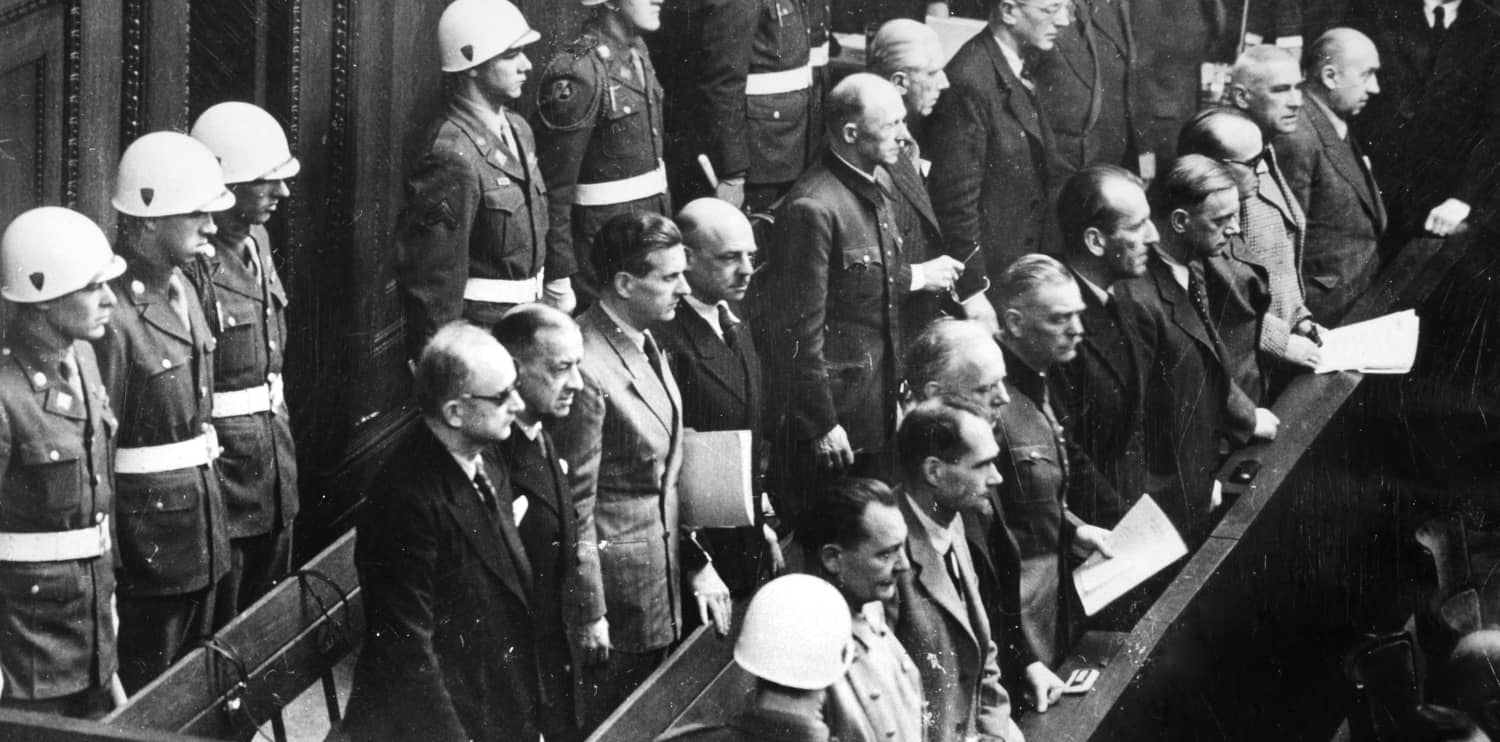 Principales acusados nazis durante los Juicios de Núremberg en 1946 ante el Tribunal Militar Internacional