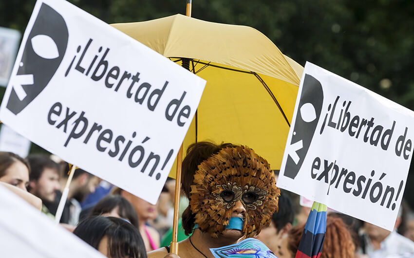 Protesta por la libertad de expresión en España