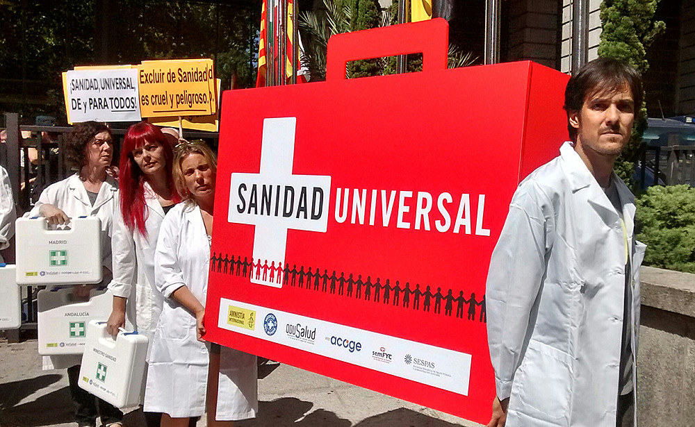Acto de Amnistía Internacional en defensa de la sanidad pública.