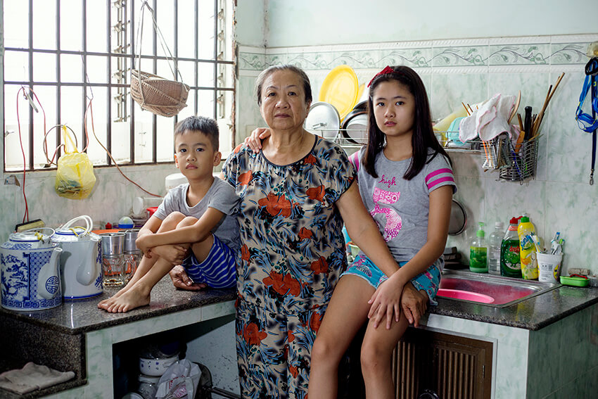 Retrato de la familia de Nguyen Ngoc Nhu Quynh 