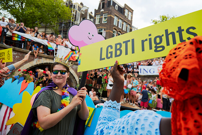 Marcha del Orgullo para defender los derechos humanos del colectivo LGBTI