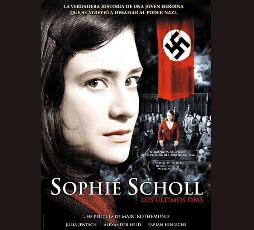 Cartel de la película biográfica de Sophie Scholl titulada "Los últimos días"