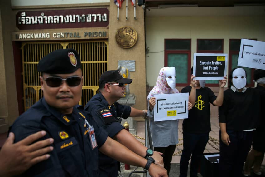Manifestación contra la pena de muerte en Tailandia