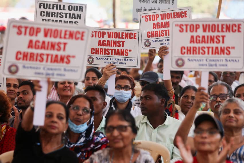 Manifestación en La India contra los ataques a la comunidad cristiana