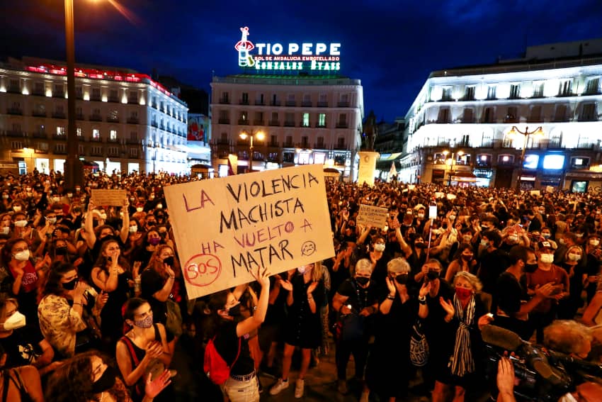 Manifestación contra la violencia machista. El devastador rastro de la violencia de género en España