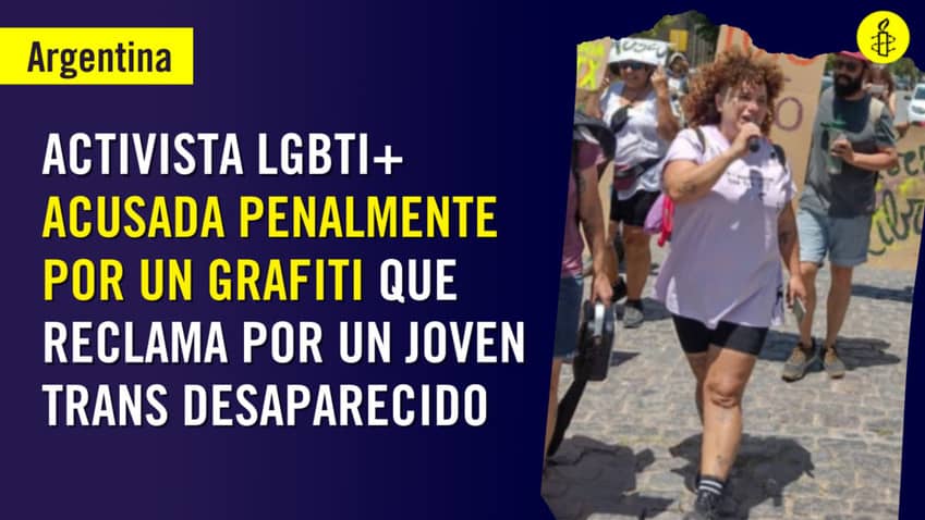 Cartela con la activista LGBTI Pierina Nochetti