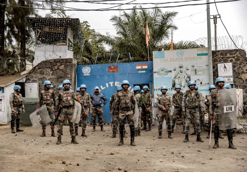Soldados de la misión de paz de la ONU MONUSCO en Goma (RDC)