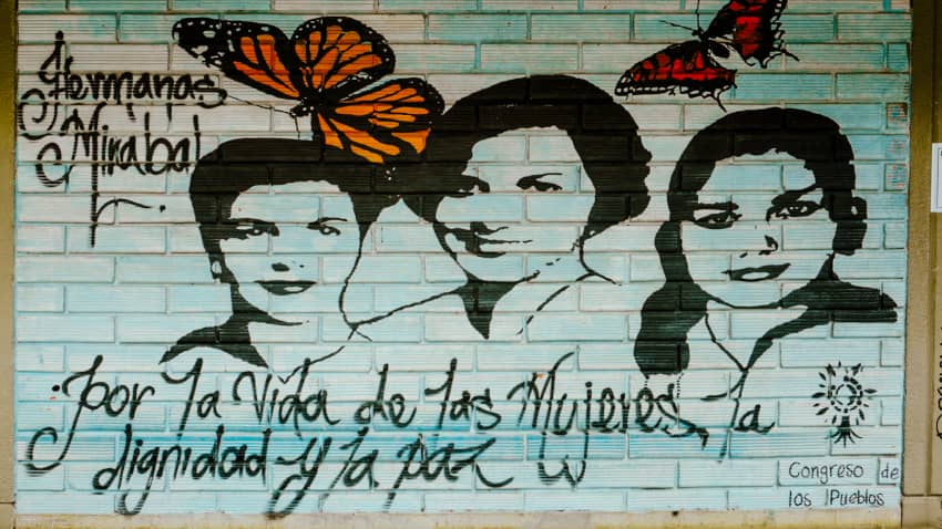 Mural homenaje a las hermanas Mirabal