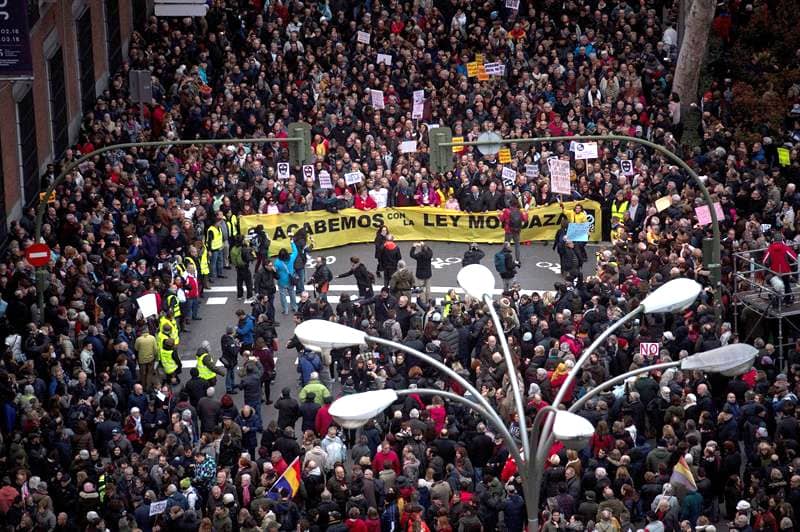 Manifestación contra la ley mordaza